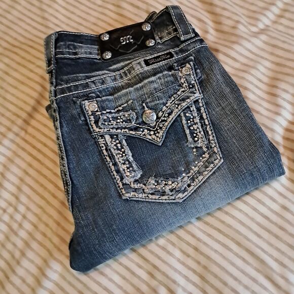 Miss Me Denim - Miss Me Easy Boot Rhinestone Jeans 30x31 Cowgirl Rodeo